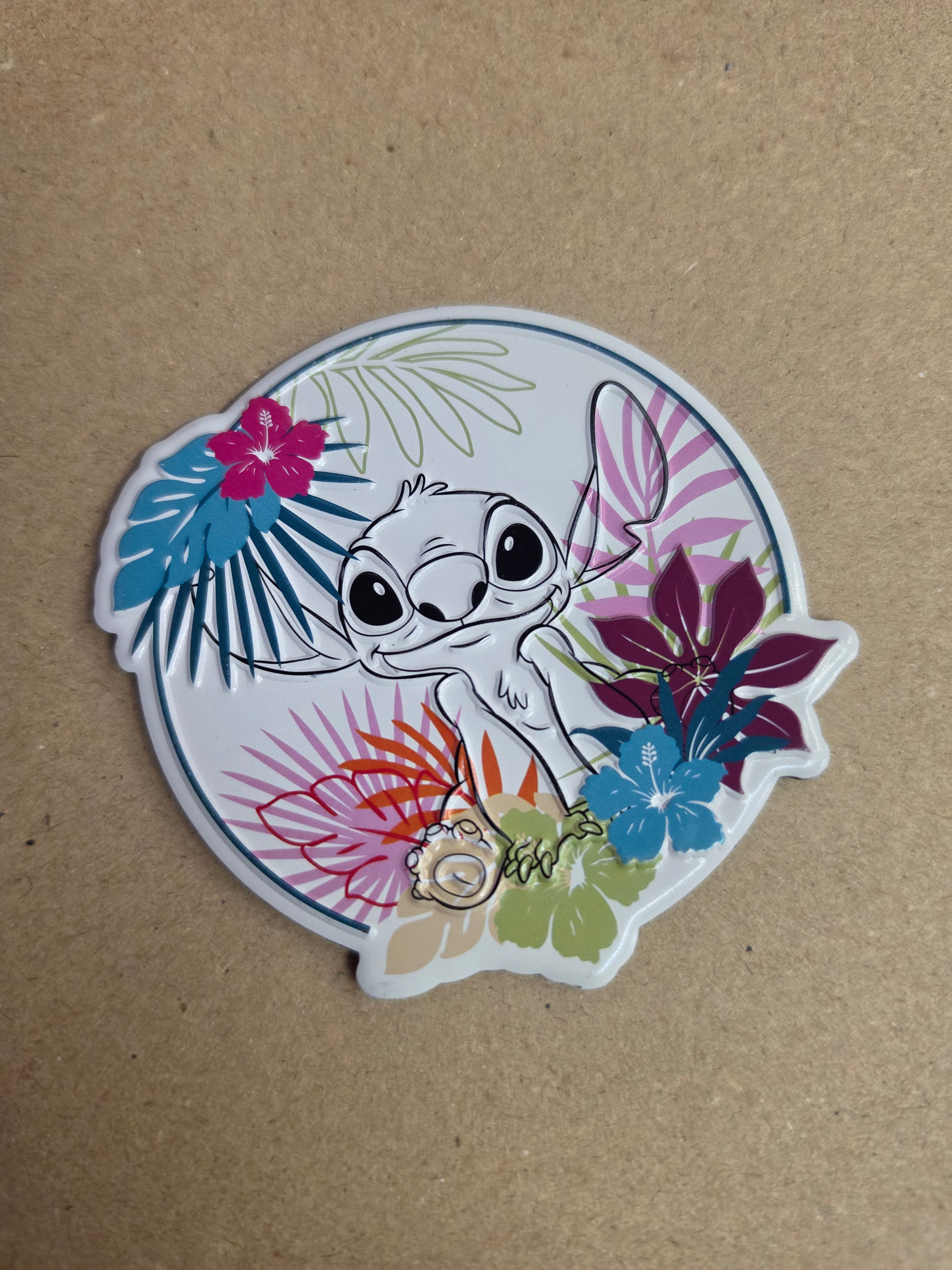 Stitch Hawai style magneet rond