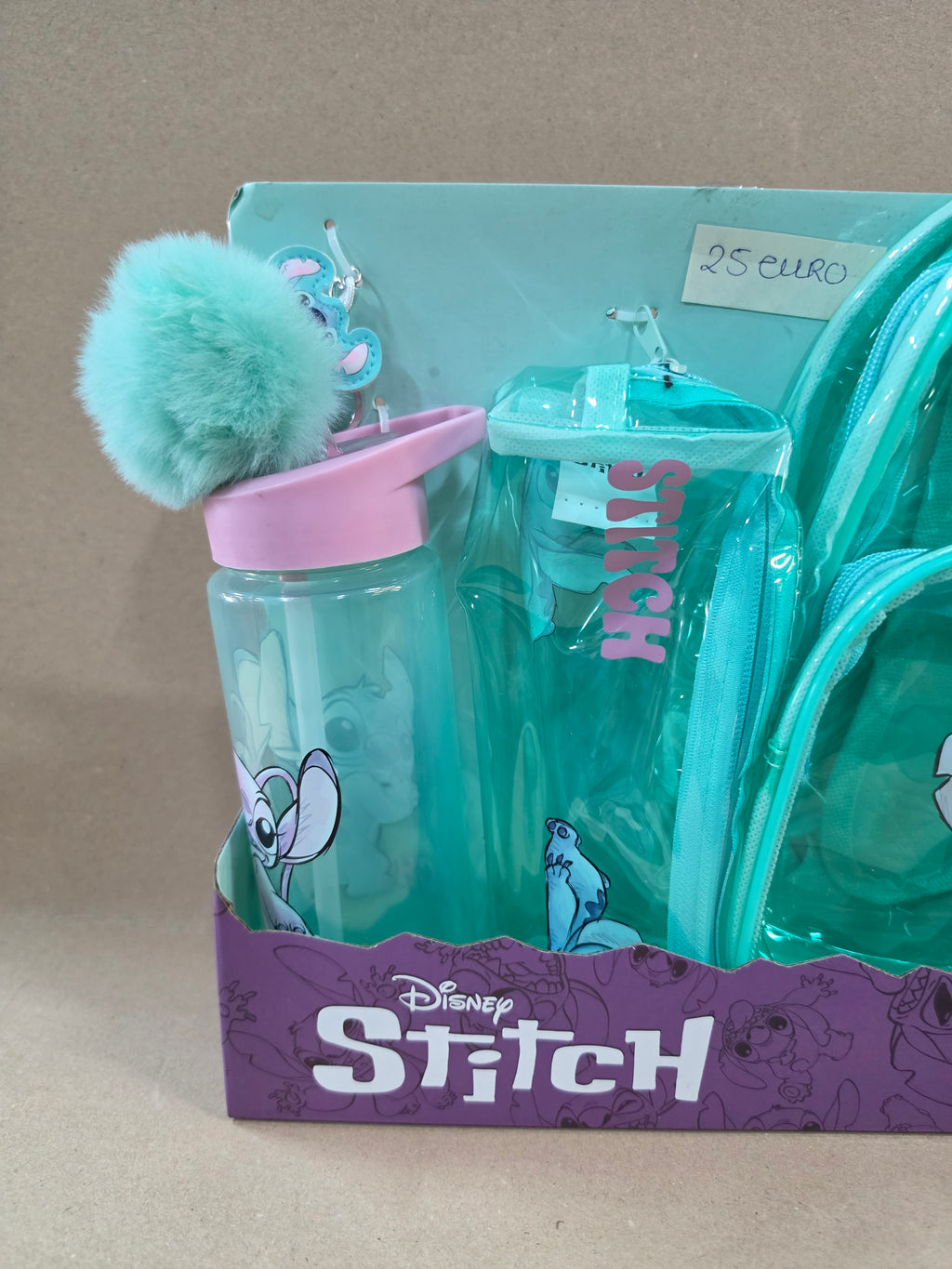 Stitch rugzak met fles en etui set